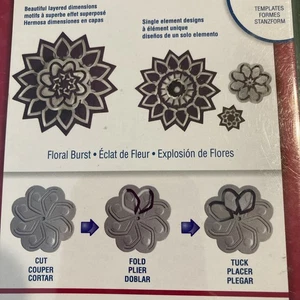 3pc Floral Burst Spellbinders Shapeabilities Cut Fold Tuck 3D Flowers Layered - Picture 1 of 3