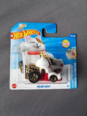 Hot Wheels 2025 Celebration Racers Feline Lucky Factory Error Missing Cat Arm - Image 1 of 4