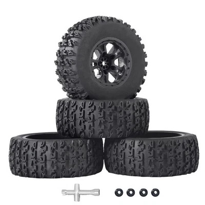 12mm Hex RC Wheels and Tires 4PCS 1/10 Scale RC Short Course Truck Tires for ... - Image 1 of 4