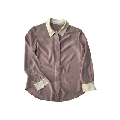Women’s Chloe Button Up Silk Mauve Dress Shirt UK10-12 - Image 1 of 4