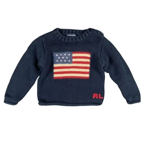 Ralph Lauren Sweater Boys Size 2T Flag Patriotic USA Casual Capsule Everyday - Picture 1 of 7