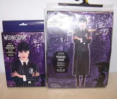 Wednesday Addams Adult Small 2 - 4 Costume Halloween Dress Blazer with Wig - Image 1 of 4