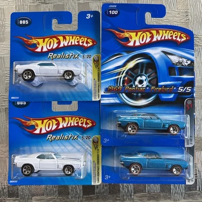 2005 Hot Wheels FE 1969 PONTIAC FIREBIRD T/A White Short Card (2) & 2006 Blue (2 - Image 1 of 4