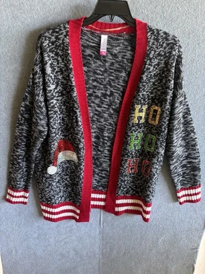 Cárdigan de Navidad NO Boundaries Talla Grande HO HO HO Santa Sombrero Suéter Foto 1 de 4