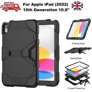 Tough Shockproof Armour Heavy Duty Stand Case For iPad 10th Gen 2022 10.9 inches - Picture 1 of 11