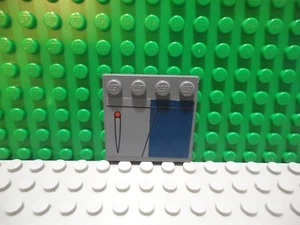 Lego 1 Dark Bluish Gray 4x4 base plate with sticker dark blue design - Picture 1 of 1