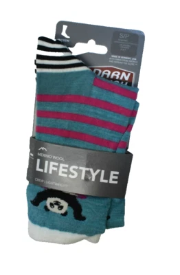 Darn Tough USA Merino Wool Lifestyle Crew Lightweight Sock Teal Panda Hoola S - Image 1 of 4
