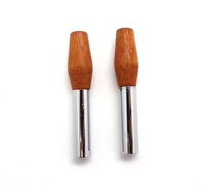 VW Beetle Bay Window T2 Wood & Chrome Custom Door Lock Pull Knobs 1968 to 1979 - Picture 1 of 2