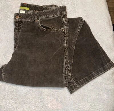 Pantalones Sigrid Olsen Mujer Talla 14 Pana Modernista Marrón Tiro Alto Foto 1 de 4