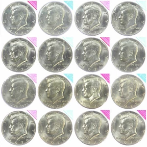 1971-1979  P + D Kennedy Half Dollar BU Mint Cello Run Set 18 US Coins - Picture 1 of 4