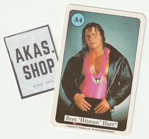 Bret "Hitman" Hart 1992 Catcher Quartett Card A4 Series 2 Amigo Spiele VERY RARE - Picture 1 of 3