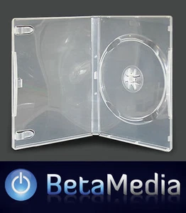 200 x Single Clear 14mm Quality CD / DVD Cover Cases - Standard Size DVD case - Afbeelding 1 van 3