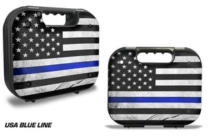 Skin Aufkleber Wrap für Glock 19 21 22 43 Pistole Hartschale Blm Polizei Blau - Picture 1 of 1
