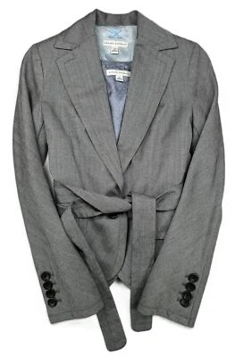 Conjunto de blazer y chaleco con cinturón de 2 piezas para mujer Banana Republic forrado gris talla 0/2 Foto 1 de 4