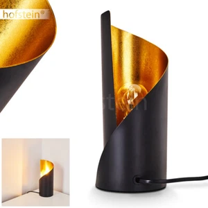 Nacht Tisch Lampe Lese Leuchte schwarz/Gold Wohn Schlaf Zimmer Raum Beleuchtung - Bild 1 von 10