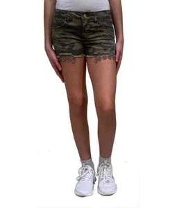 IMPERIAL STAR Big Girls Camouflage Short Green Size 7 - Picture 1 of 2