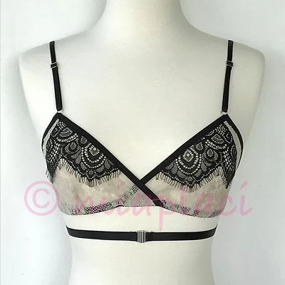 NWT Only Hearts Naughty Knickers Morgan Wrap Bralette #1698 Sand/Black - Image 1 of 4