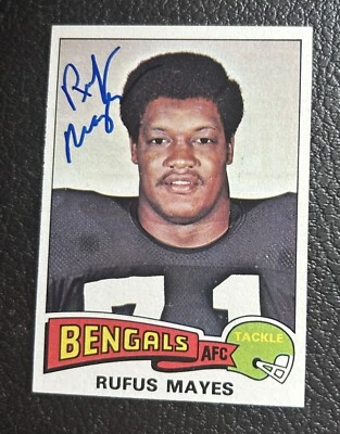 Rufus Mays Signed Autographed 1975 Topps Card  #168   Cincinnati Bengals - Image 1 of 2