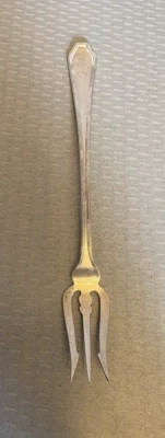 Antiguo tenedor de púas de oliva Dominick & Haff de plata esterlina Queen Anne Pickle 6" Foto 1 de 4