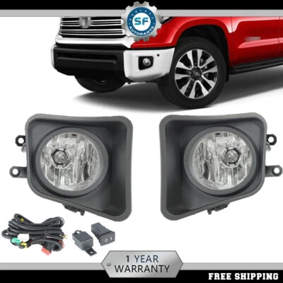 For Toyota Tundra 2014-2021 Clear Fog Lights Bumper Lamps w/ Switch Left + Right - Image 1 of 4