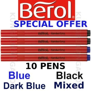 10 X BEROL HANDWRITING PENS BLACK BLUE MIXED WRITING - SPECIAL OFFER - Picture 1 of 3