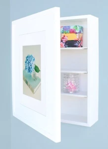 Wall-Mount Picture Frame Medicine Cabinet, NO MIRROR, available in 10 finishes! - Picture 1 of 34