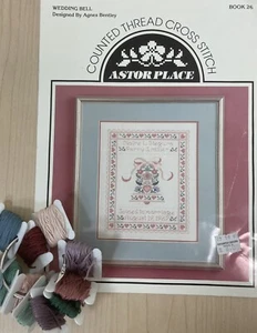 ASTOR PLACE WEDDING BELL COUNTED THREAD CROSS STITCH CHART PATTERN WITH THREAD - Picture 1 of 2