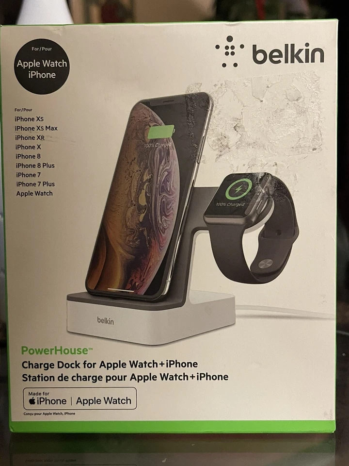 Mint Belkin PowerHouse Charge Dock For Apple Watch + Iphone Station 4920F6 - Image 1 of 1