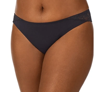 Tanga Le Mystere ribete de encaje algodón tacto negro liso talla L (10) 5363 Foto 1 de 3