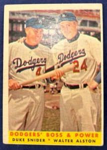 1958 Topps #314 DUKE SNIDER - WALTER ALSTON - Los Angeles Dodgers HOF - Bild 1 von 7