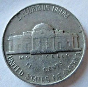 1954-P JEFFERSON, REVERSE GREASE STRIKE ERROR, VF DETAILS, CIRCULATED - Picture 1 of 2