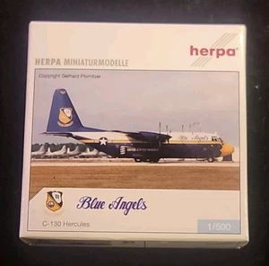 Herpa 510851 Blue Angels Lockheed C-130 Hercules 1:500 - Old Store Stock MIB New - Picture 1 of 4
