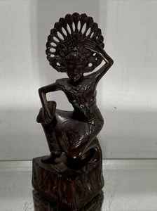 VTG. Mas Bali Hand Carved Wood Woman Dancer/Princess Indonesia - Picture 1 of 14