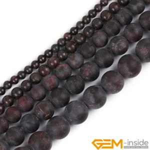 Natural Matte Frosted Gems Round Loose Unpolished Stone Jewelry Making Beads 15" - Picture 1 of 662
