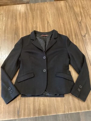 Подлинный Bally женщин черный 2 кнопки Blazer рабочая куртка - размер 6 - Изображение 1 из 4