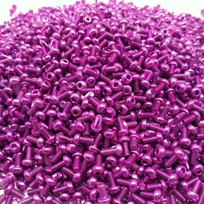 INERTIA M3 x 6/8/10mm Screws - 7075-T651 Aluminum Alloy Colored Purple - ( 10 pcs ea.)