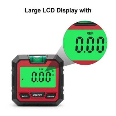 Red LCD Magnetic Digital Inclinometer Level Box Gauge Angle Finder Protractor US - Image 1 of 4
