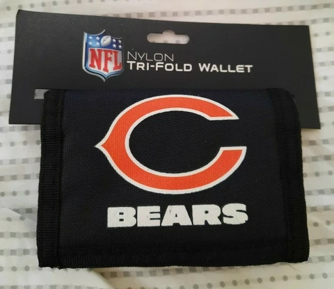 Licensed Chicago Bears Nylon Tri-Fold Wallet New Cover