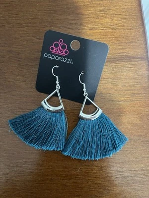 Tassel Tuesdays Blue Earrings Paparazzi New - Image 1 of 4
