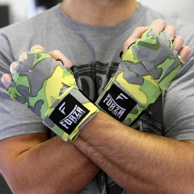 Forza Sports 180" Mexican Style Boxing & MMA Handwraps - Factory Camo Green/Blue - Image 1 of 3