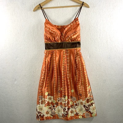 Vintage Teeze Me Feminino Floral Babydoll Vestido Slip P/M Y2K Cetim HOCO Fabricado nos EUA - Imagem 1 de 4