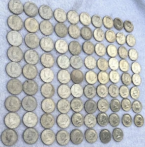 Lote de 88 monedas de medio dólar Kennedy 1971-2001 - Imagen 1 de 3