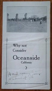 Scarce *  c. 1920 Brochure ** OCEANSIDE,  California - Picture 1 of 8