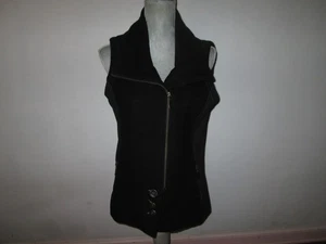 DESIGN ISLANDESE Gilet Ibrido Cerniera Ispirato alla Moto Nero Lana Bollita Bottoni ~ L - Foto 1 di 5