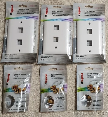 3 placas de pared Legrand de 2 puertos 3 paquetes de postes de encuadernación de altavoces Lagrand grado profesional Foto 1 de 4