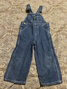 John Deere Blue Denim Kids Youth Overalls Size 4t - Picture 1 of 4