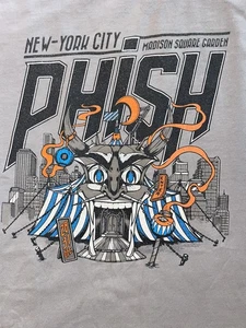 Phish New Years Eve MSG T-Shirt SZ XL Gray PHISH Dec 28-31 100% Cotton LS - Picture 1 of 7