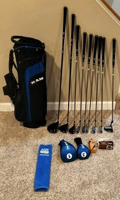 Ram Golf EZ3 9-club set •RH• 1,3W graph- 4H 6-9I PW putter steel + bag & extras - Image 1 of 4