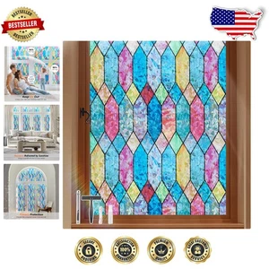 Película decorativa para ventana de celosía arco iris - privacidad y protección solar 23,6 x 157,4 pulgadas - Imagen 1 de 9