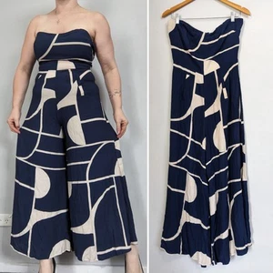 Mister Zimi Sz 12 Blue Strapless Wide Leg Jumpsuit AS NEW - Picture 1 of 7